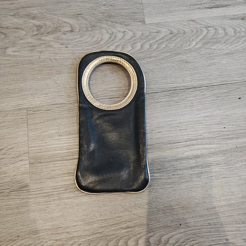 Black and Cream Leather Bottle Holder